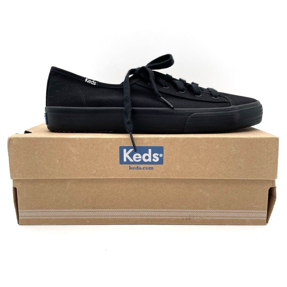 Keds Double Up Triple Black Canvas Low Top Sneakers‎ Women's Size 8